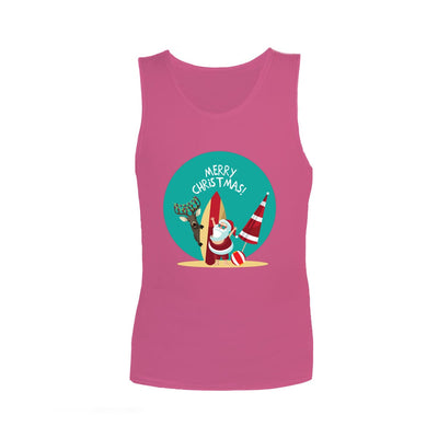 Christmas Sensory Singlet | Child | Summer Santa Shirts JettProof.com.au 1 (48 - 49cm) Pink 