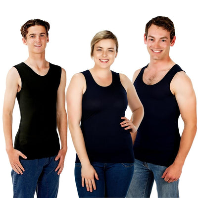 Sensory Singlets 3 Pack | Adult Deals JettProof.com.au Men 4XS (70 - 74cm) Black