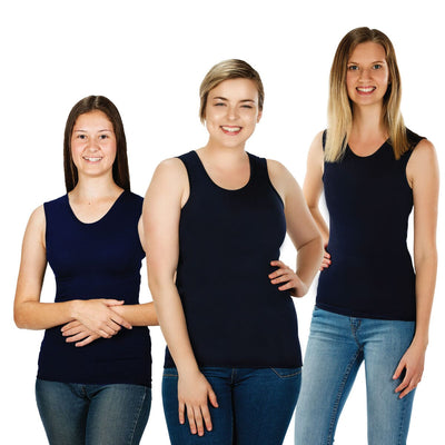 Sensory Singlets 3 Pack | Women Deals JettProof.com.au Navy 4XS (70 - 74cm) 