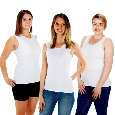 Sensory Singlets 3 Pack | Women Deals JettProof.com.au White 4XS (70 - 74cm) 