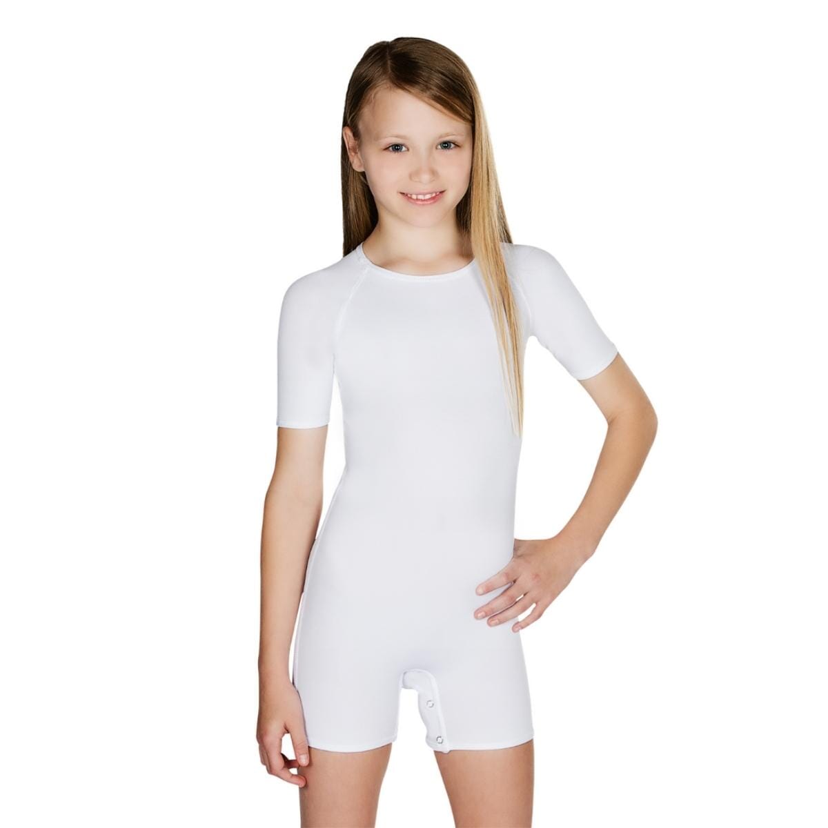 Sensory Short Sleeve Suit | Girls SS Suit JettProof.com.au 2 (52 - 53cm) White 