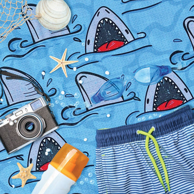 Sharks About - Kids Sand Free Beach Towel JETTPROOF Calming Sensory Clothing Inspired by Jett 