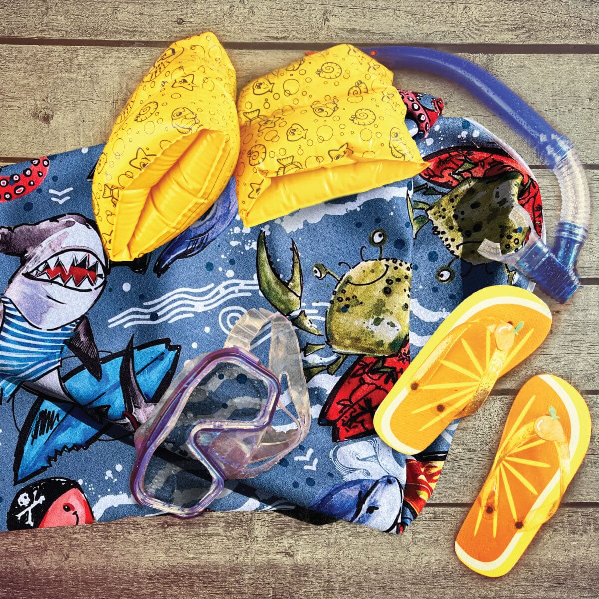 Sharks And Friends - Kids Sand Free Beach Towel JETTPROOF Calming Sensory Clothing Inspired by Jett 