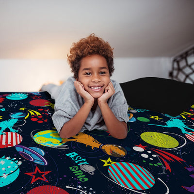 Space Dino Sensory Fitted Bed Sheet