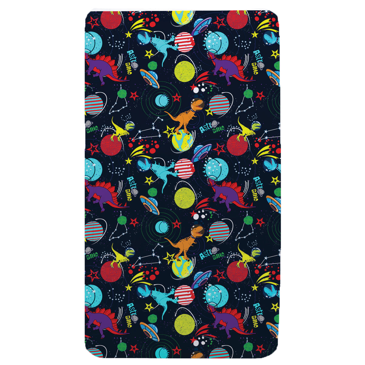 Space Dino Sensory Fitted Bed Sheet